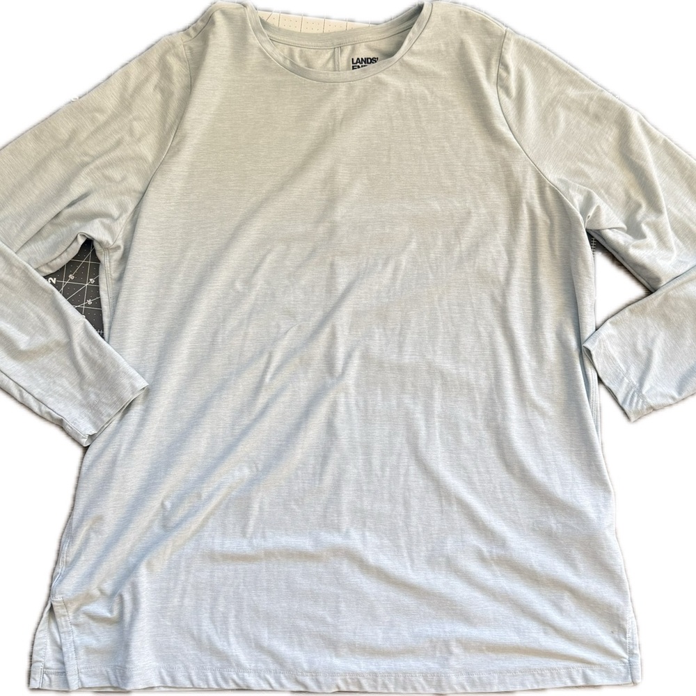 Lands' End Men's Soft Blue Long Sleeve Tee
